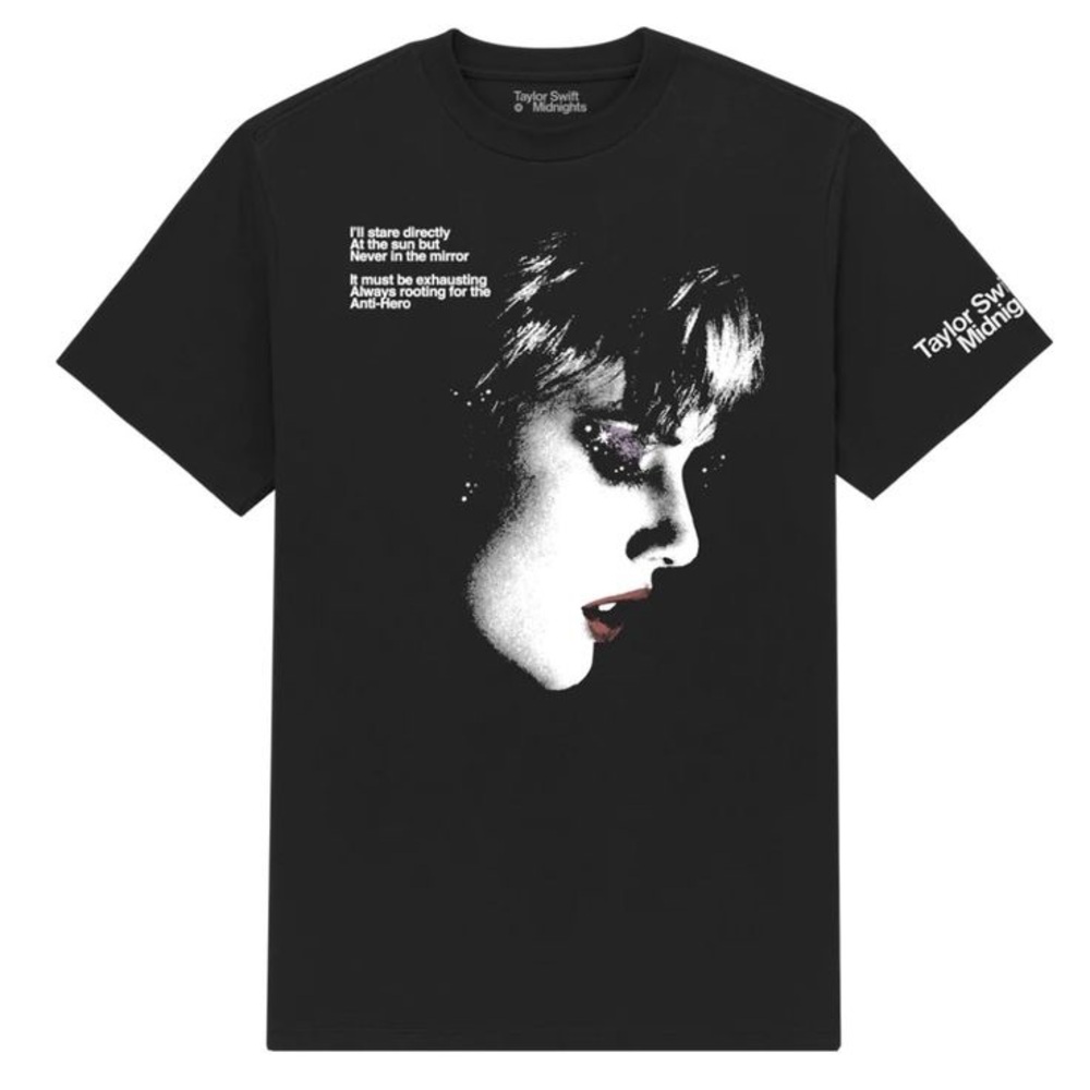 Taylor Swift Black Short Sleeve Tee with Artistic Graphic